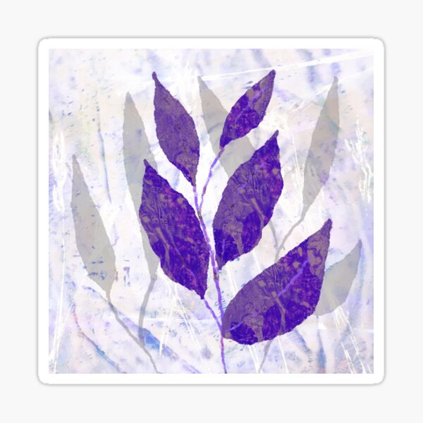 Simple Purple Leaf Pattern Sticker