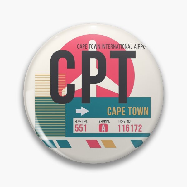 Item preview, Cape Town (CPT) Airport Code Baggage Tag designed and sold by SLAG-Creative.