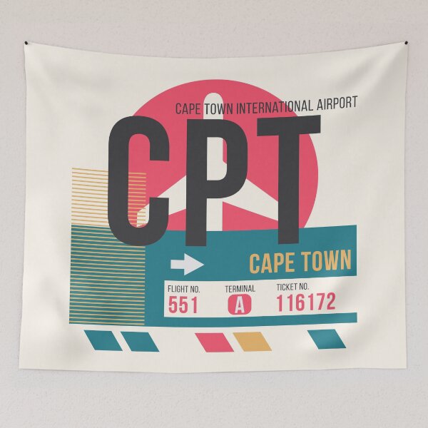 Item preview, Cape Town (CPT) Airport Code Baggage Tag designed and sold by SLAG-Creative.