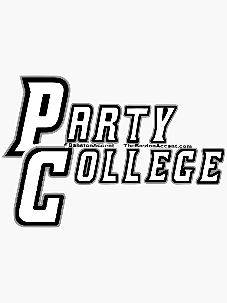 Thumbnail 3 of 3, Sticker, PC Party College designed and sold by BostonAccent.