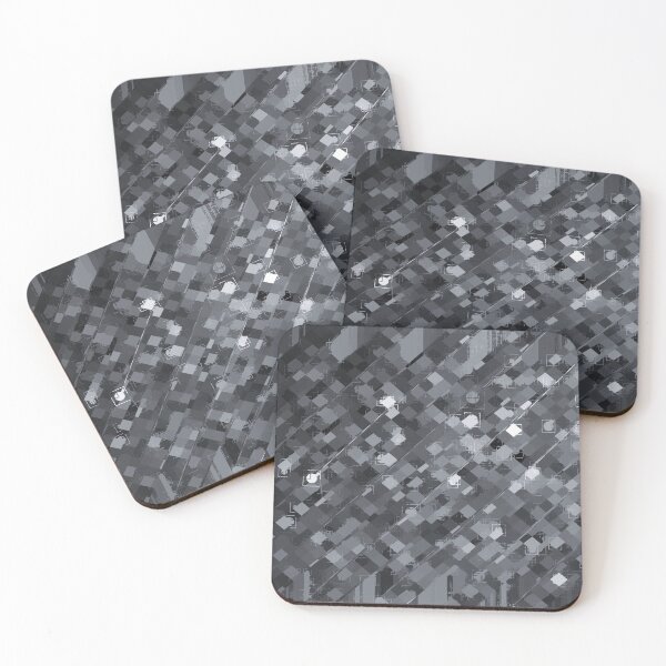 Item preview, geometric square pixel pattern abstract background in black and white designed and sold by Mrvell.