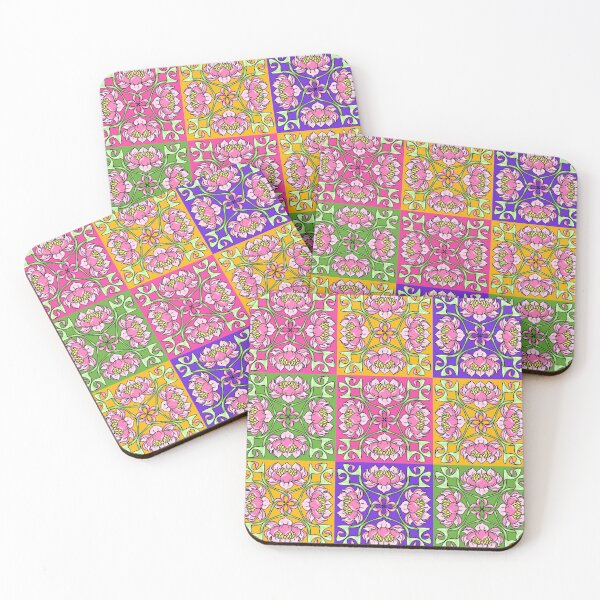 Item preview, Colorful Tile Floral Pattern  designed and sold by being trendy.