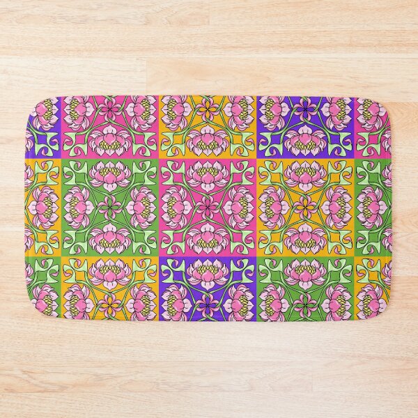 Item preview, Colorful Tile Floral Pattern  designed and sold by being trendy.