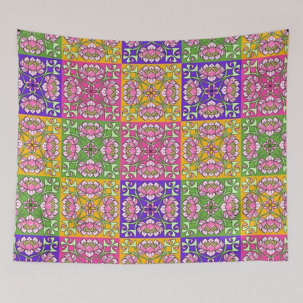 Item preview, Colorful Tile Floral Pattern  designed and sold by being trendy.