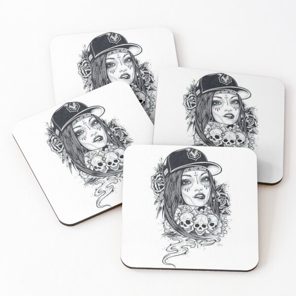 Item preview, Wild girl woman tattoos  designed and sold by Home-of-art.