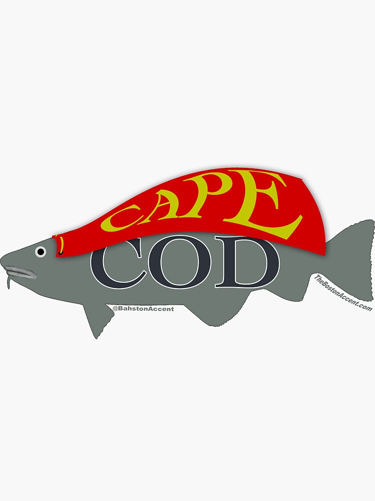 Thumbnail 3 of 3, Sticker, Cape Cod Fish designed and sold by BostonAccent.