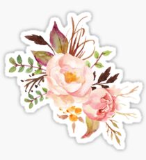 Peach Watercolor Peonies Sticker