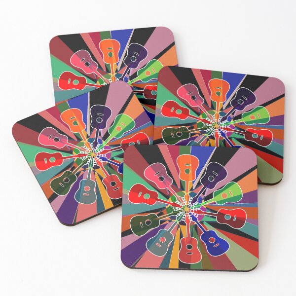 Item preview, Psychedelic Geometric Rainbow Acoustic Guitar #1 designed and sold by Timeforplay.
