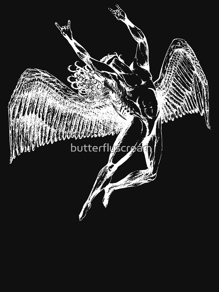 ICARUS THROWS THE HORNS - white ***FAV ICARUS GONE? SEE BELOW*** by butterflyscream