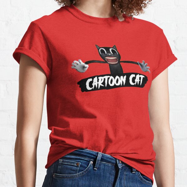 Cartoon Cat - red Classic T-Shirt