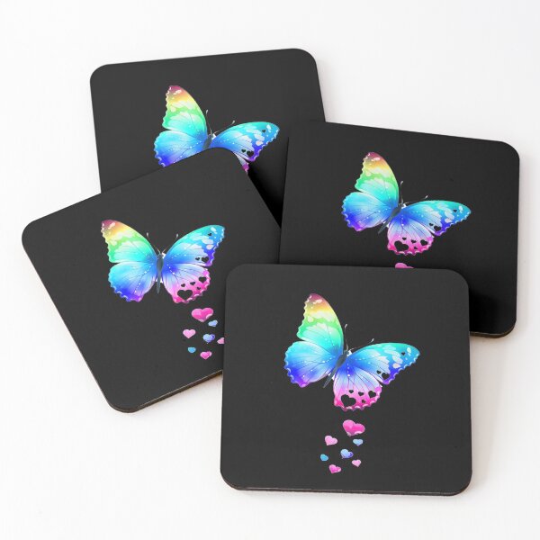 Item preview, Rainbow Butterfly on Black designed and sold by ReesDesigns.