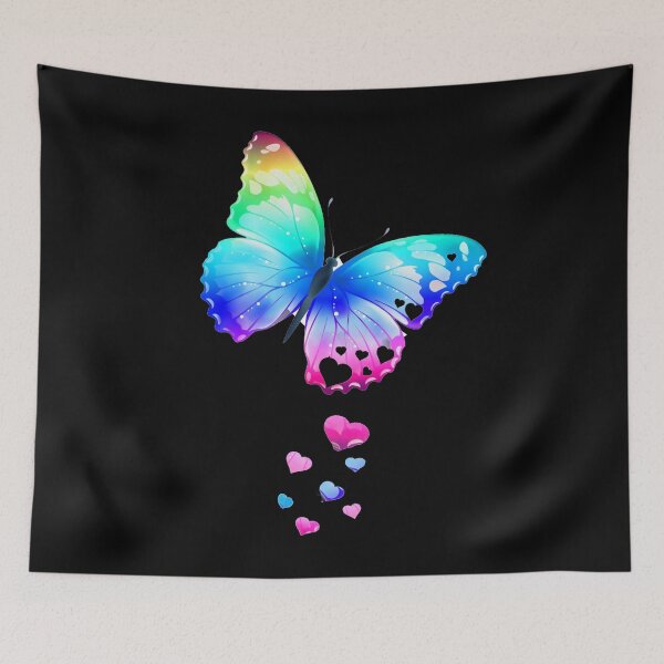 Item preview, Rainbow Butterfly on Black designed and sold by ReesDesigns.