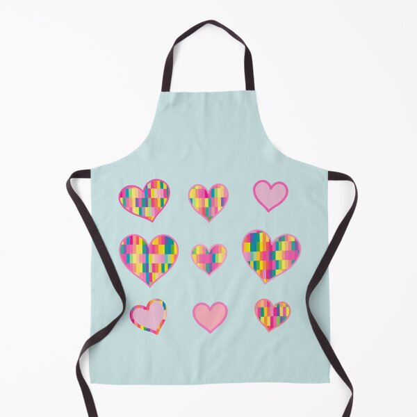 Item preview, Set of nine Valentine's Day Hearts with pastel neon pattern colors designed and sold by greatnorris.