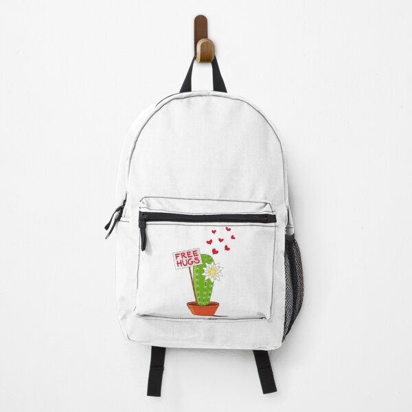 Item preview, Free Hugs Cactus with white blossom and red hearts – humor designed and sold by un-artiges.