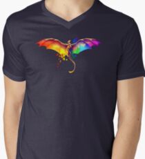 Stolzer Drache T-Shirt mit V-Ausschnitt für Männer
