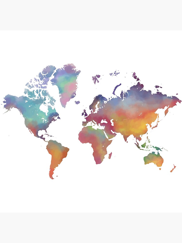 rainbow-world-map-poster-by-chaneladkins22-redbubble