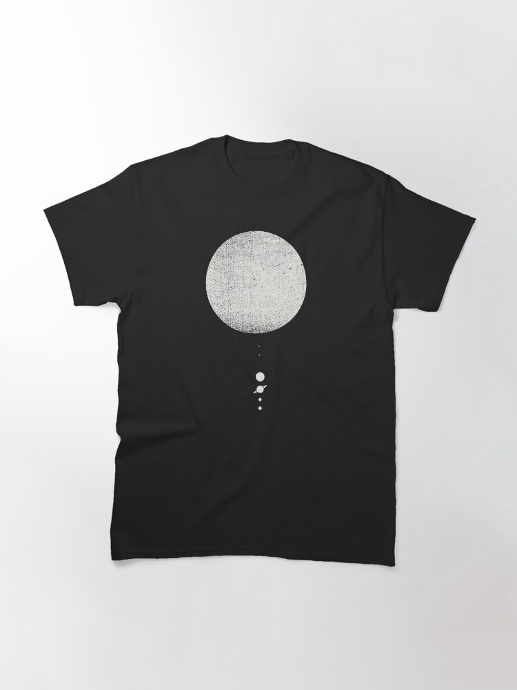 Thumbnail 3 of 7, Classic T-Shirt, Minimal Solar System | White Ink Edition designed and sold by geekchic.