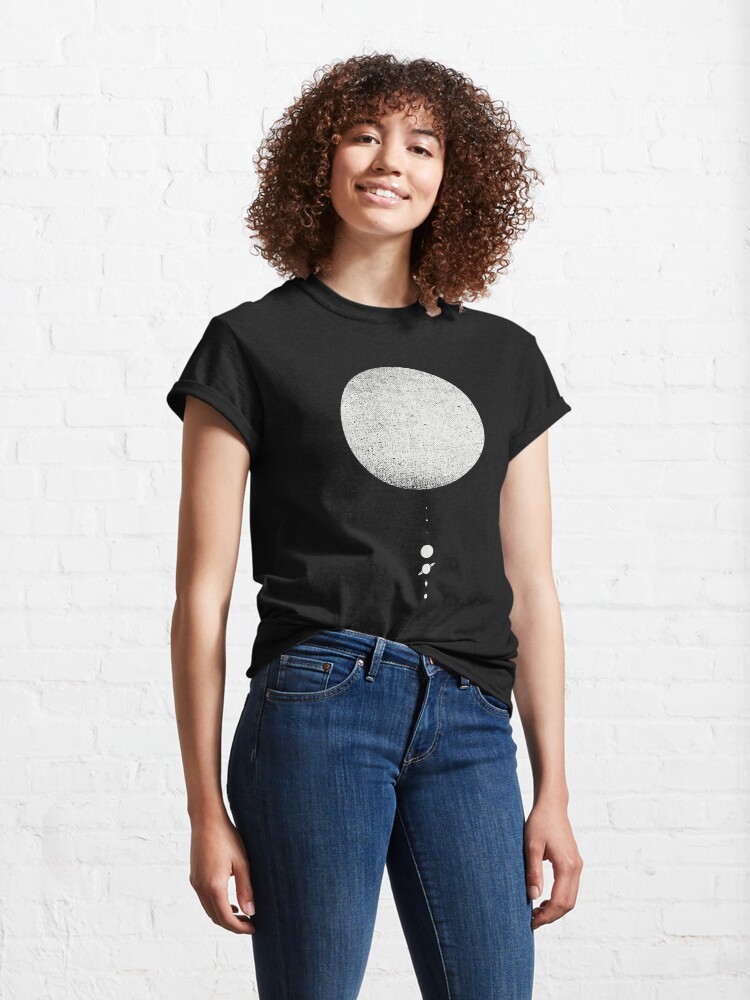 Alternate view of Minimal Solar System | White Ink Edition Classic T-Shirt