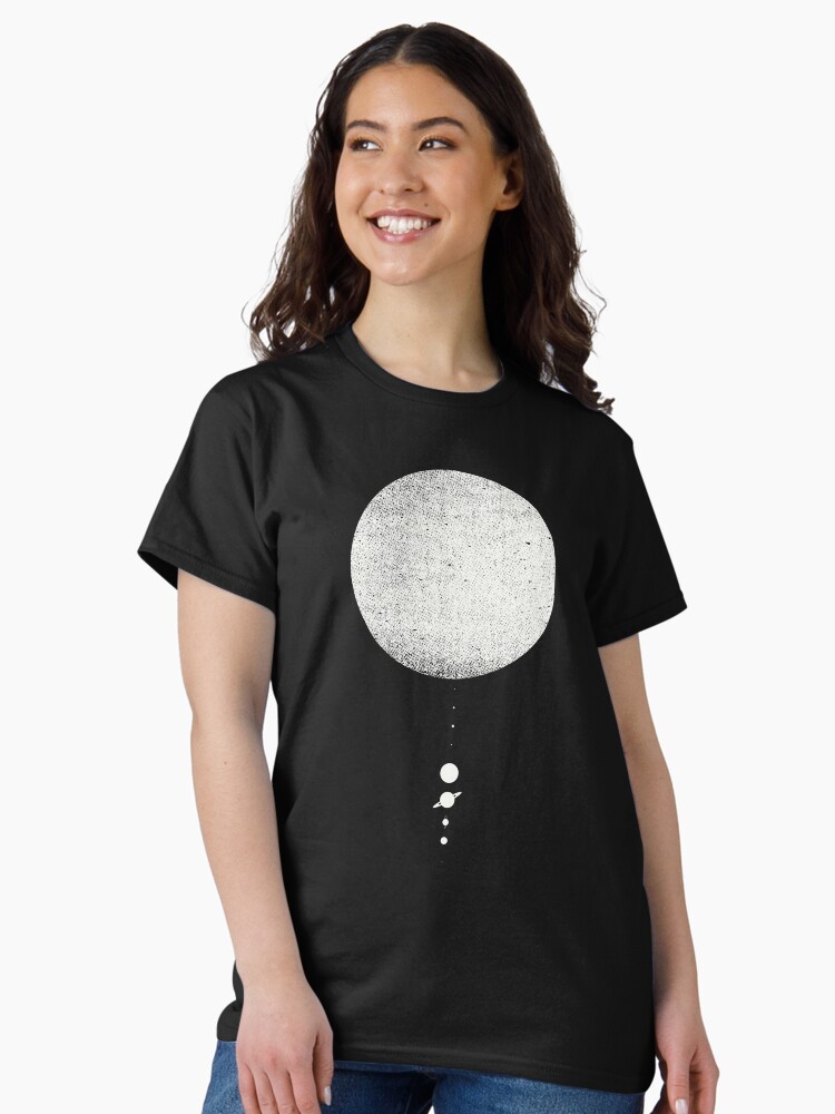 Thumbnail 1 of 7, Classic T-Shirt, Minimal Solar System | White Ink Edition designed and sold by geekchic.
