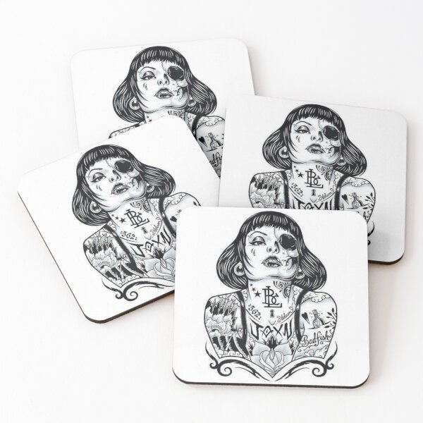Item preview, Wild girl woman tattoos designed and sold by Home-of-art.