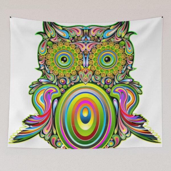 Item preview, Owl Psychedelic,Fabulous Colour Pretty Owl designed and sold by AMS-ART.