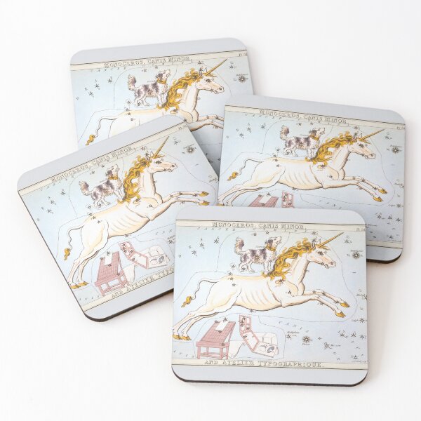 Item preview, Antique Constellation Map of Monoceros (unicorn), Canis Minor (little dog) designed and sold by VintageArchive.
