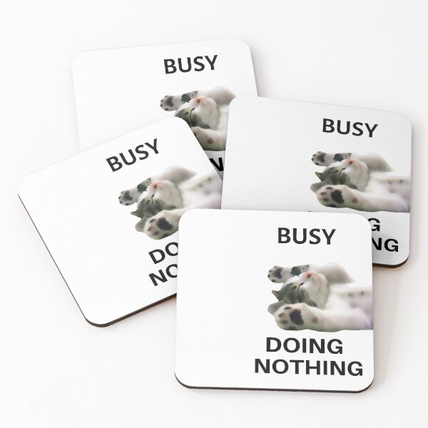Item preview, busy doing nothing white kitty designed and sold by GabyVGalindo.