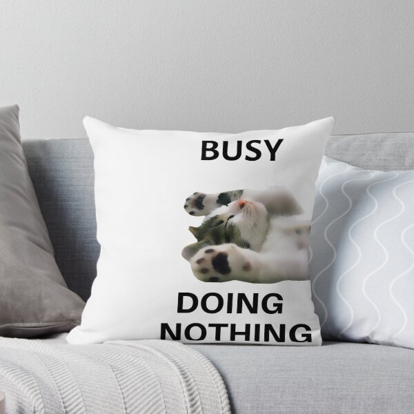 Item preview, busy doing nothing white kitty designed and sold by GabyVGalindo.