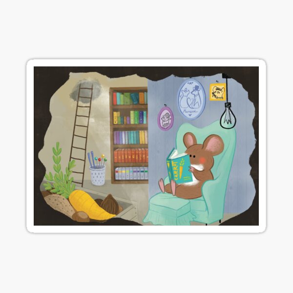 Ike the mouse in his nice hole Sticker