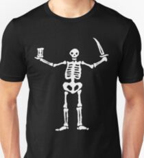 Black Sails Pirate Flag White Skeleton Unisex T-Shirt