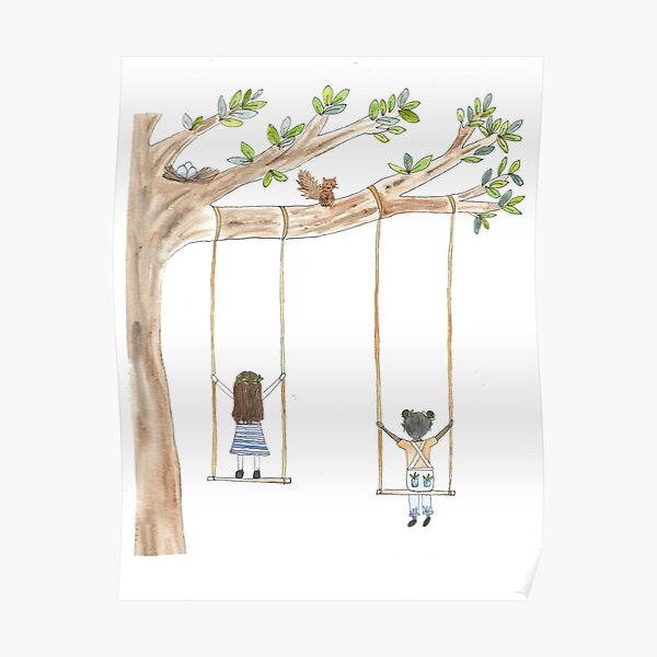 Poster M C3 A4dchen Schaukeln Redbubble