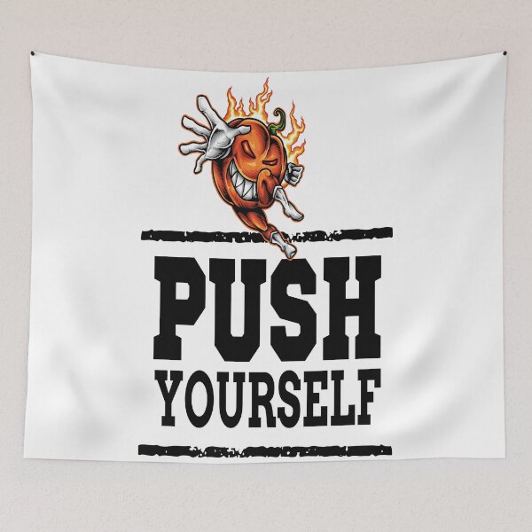 Item preview, Push Yourself Halloween Pumpkin Workout Bodybuilding designed and sold by ProjectX23.