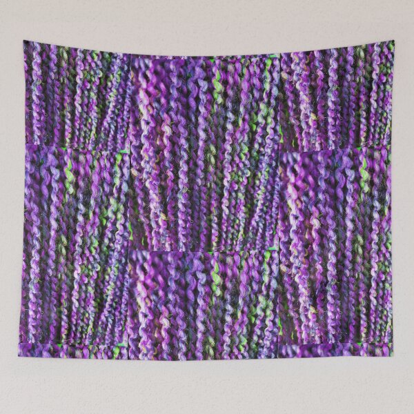Item preview, Purple and green mix Textured yarn art designed and sold by Tranquilarrow.