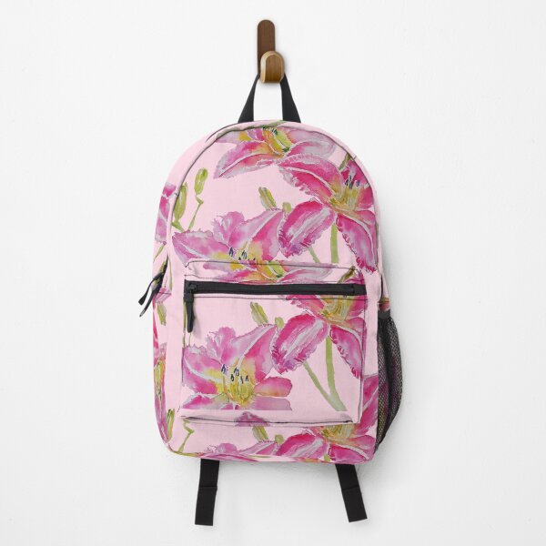 Item preview, Pink Lily Flower Watercolor Painting Pattern - on Pastel Pink designed and sold by Sarah Rajkotwala.