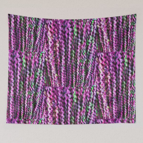 Item preview, Pink and green mix textured yarn art designed and sold by Tranquilarrow.