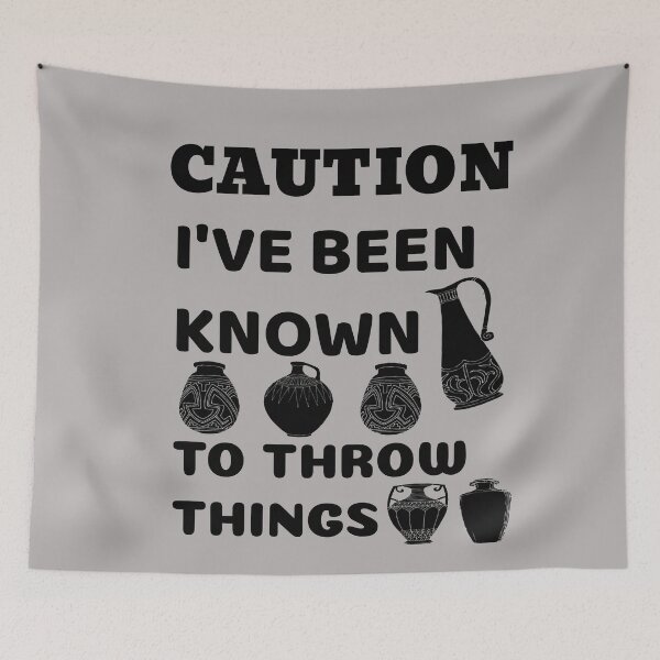 Item preview, Caution I've Been Known To Throw Things designed and sold by SharpThreadZ.