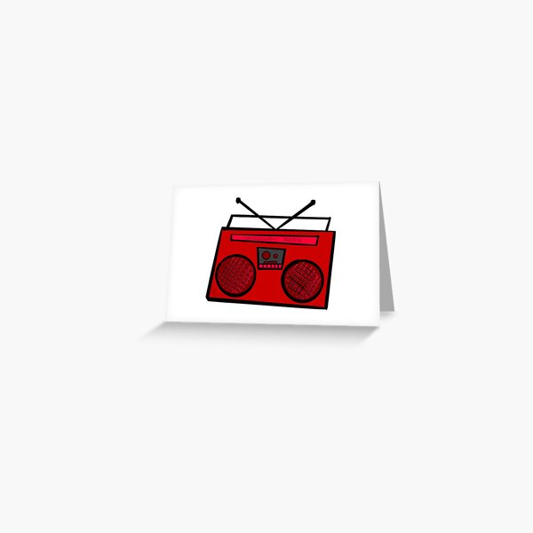 Red Boombox Greeting Card