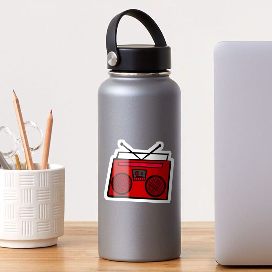 Red Boombox Sticker
