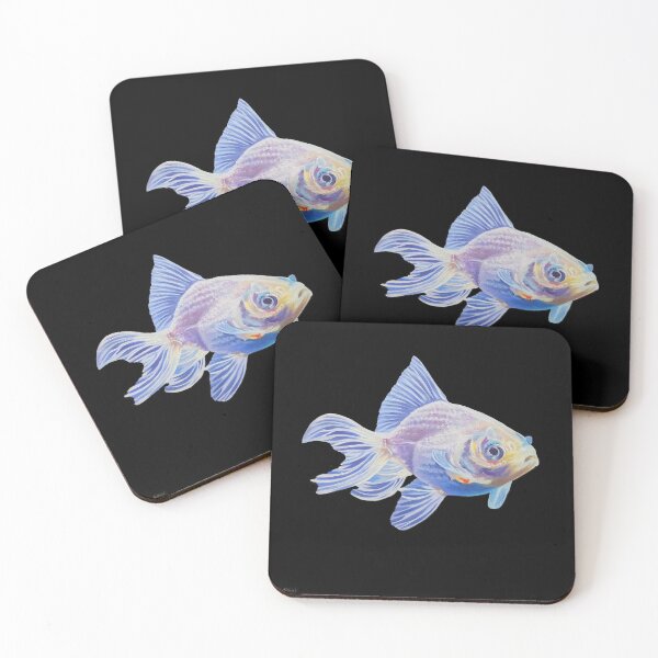 Item preview, White Goldfish - fish painting designed and sold by Emily Bickell.