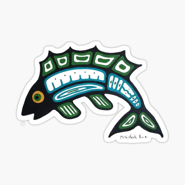 Blue and green fish Sticker