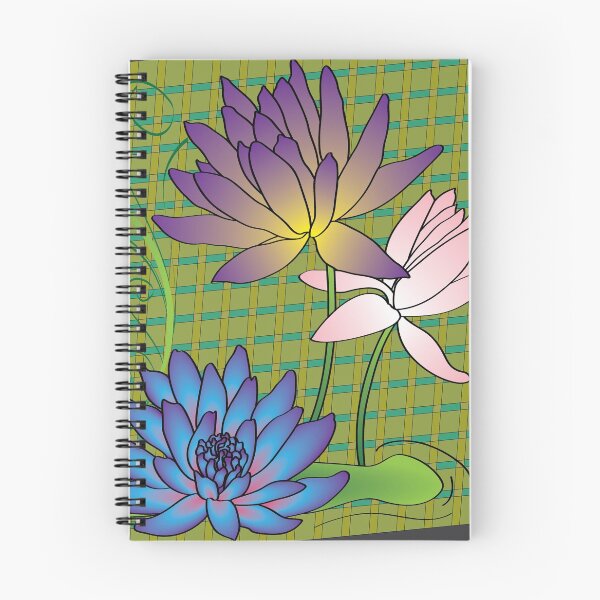 Item preview, Pretty Lotus Flowers on Green Plaid designed and sold by OrangeEden.