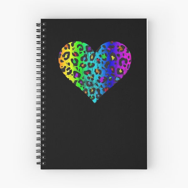Item preview, Distressed Dark Rainbow Leopard Print Heart designed and sold by Bumblefuzzies.