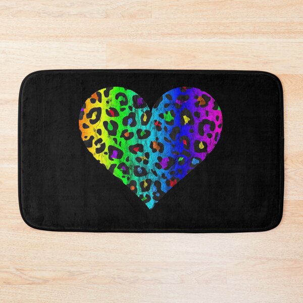 Item preview, Distressed Dark Rainbow Leopard Print Heart designed and sold by Bumblefuzzies.