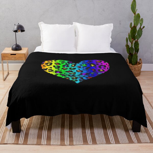 Item preview, Distressed Dark Rainbow Leopard Print Heart designed and sold by Bumblefuzzies.