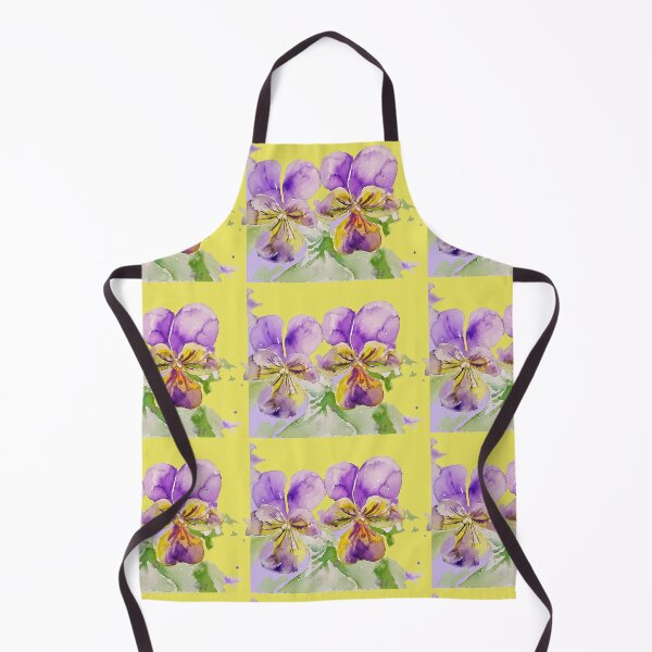 Item preview, Viola Watercolor Purple Flower - violas On Yellow designed and sold by Sarah Rajkotwala.