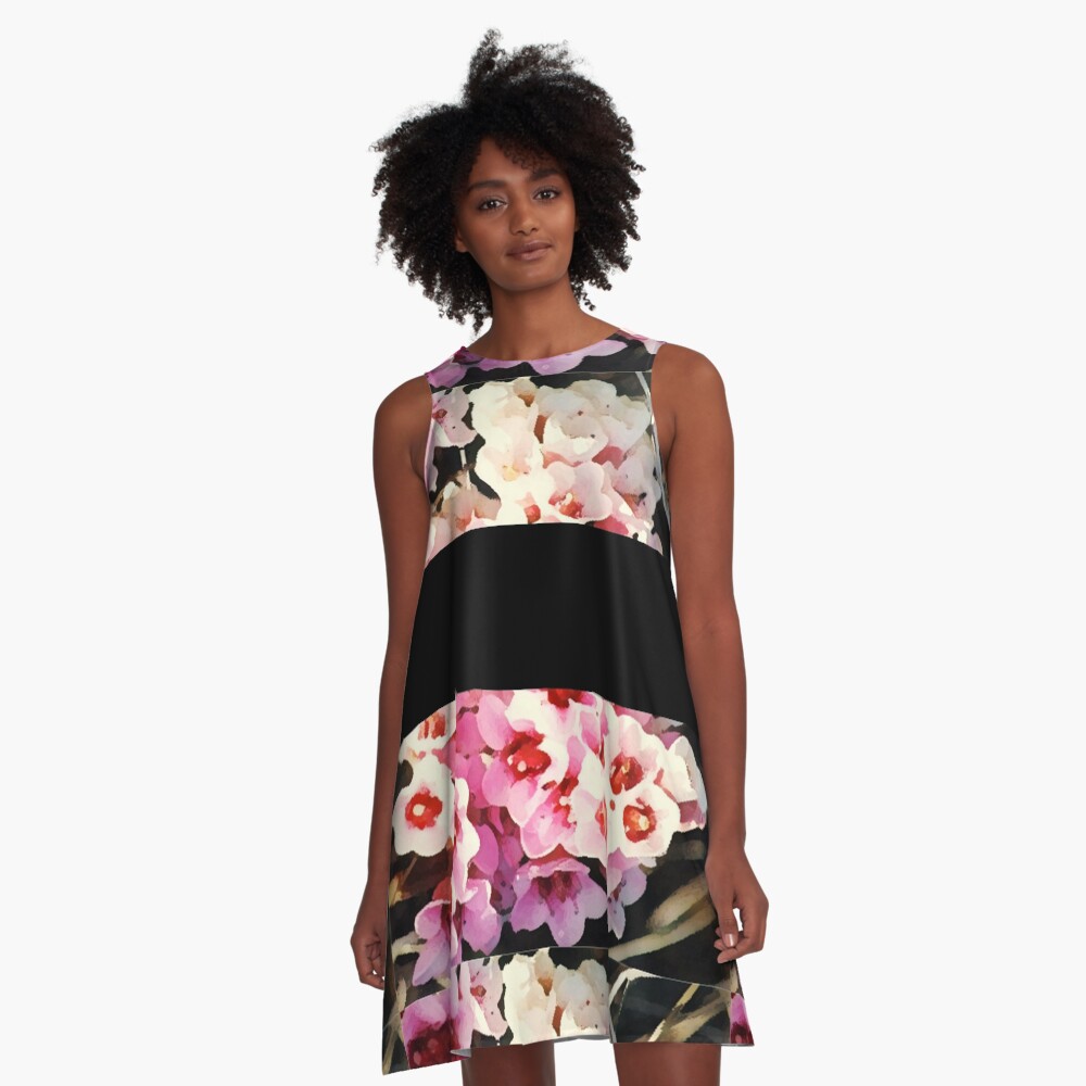 Beautiful garden full of pink blooming flowers A-Line Dress
