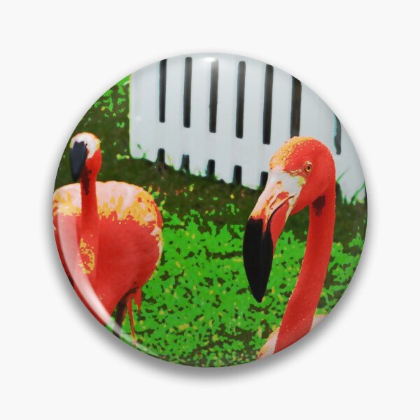 Item preview, Pink Flamingos - Posterized, Bright Pink Flamingos, Pair of Flamingos, Colorful Birds designed and sold by naturecdesigns.