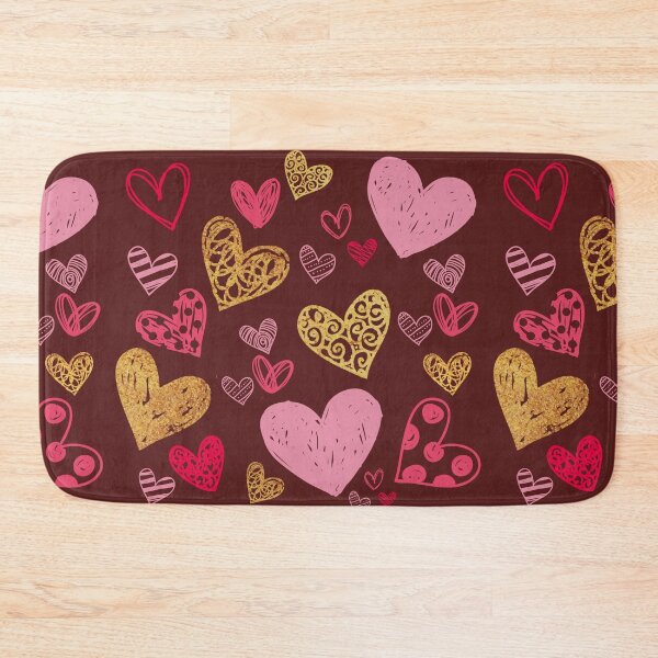 Item preview, Pink red golden valentines day hearts designed and sold by MarineTreasury.