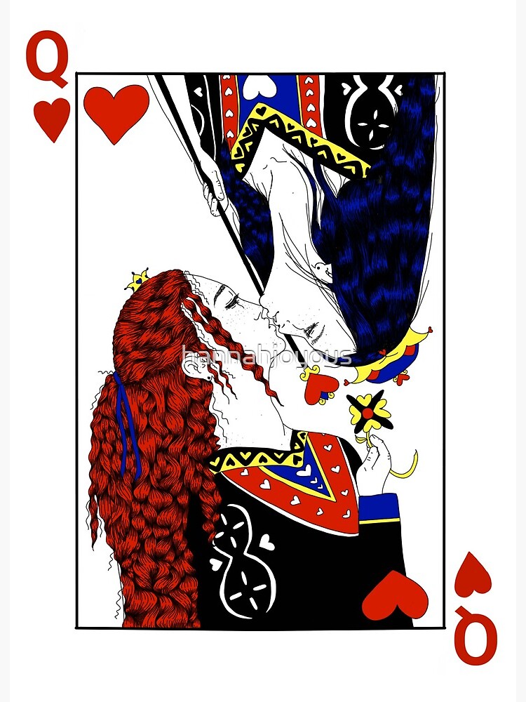 Queen of Hearts Playing Card Art Board Print for Sale by vladocar