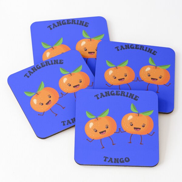 Item preview, Tangerine Tango Dancing Orange Fruit Blue Background designed and sold by BrokenUnicorn.